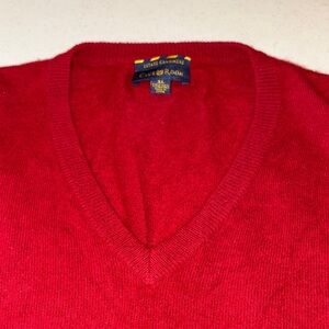 Club Room Mens Red XL Estate Cashmere V Neck Sweater